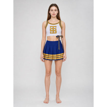 Cheerleading Costume with Pleated Skirt on-model view