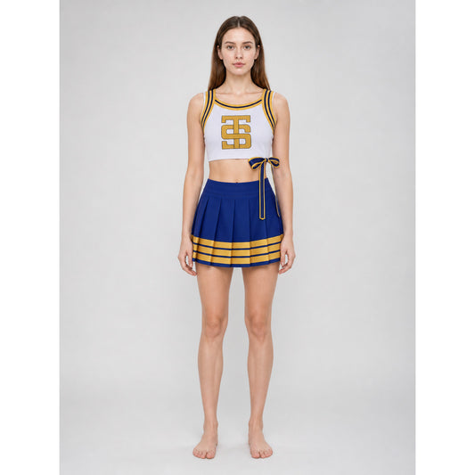 Cheerleading Costume with Pleated Skirt on-model view