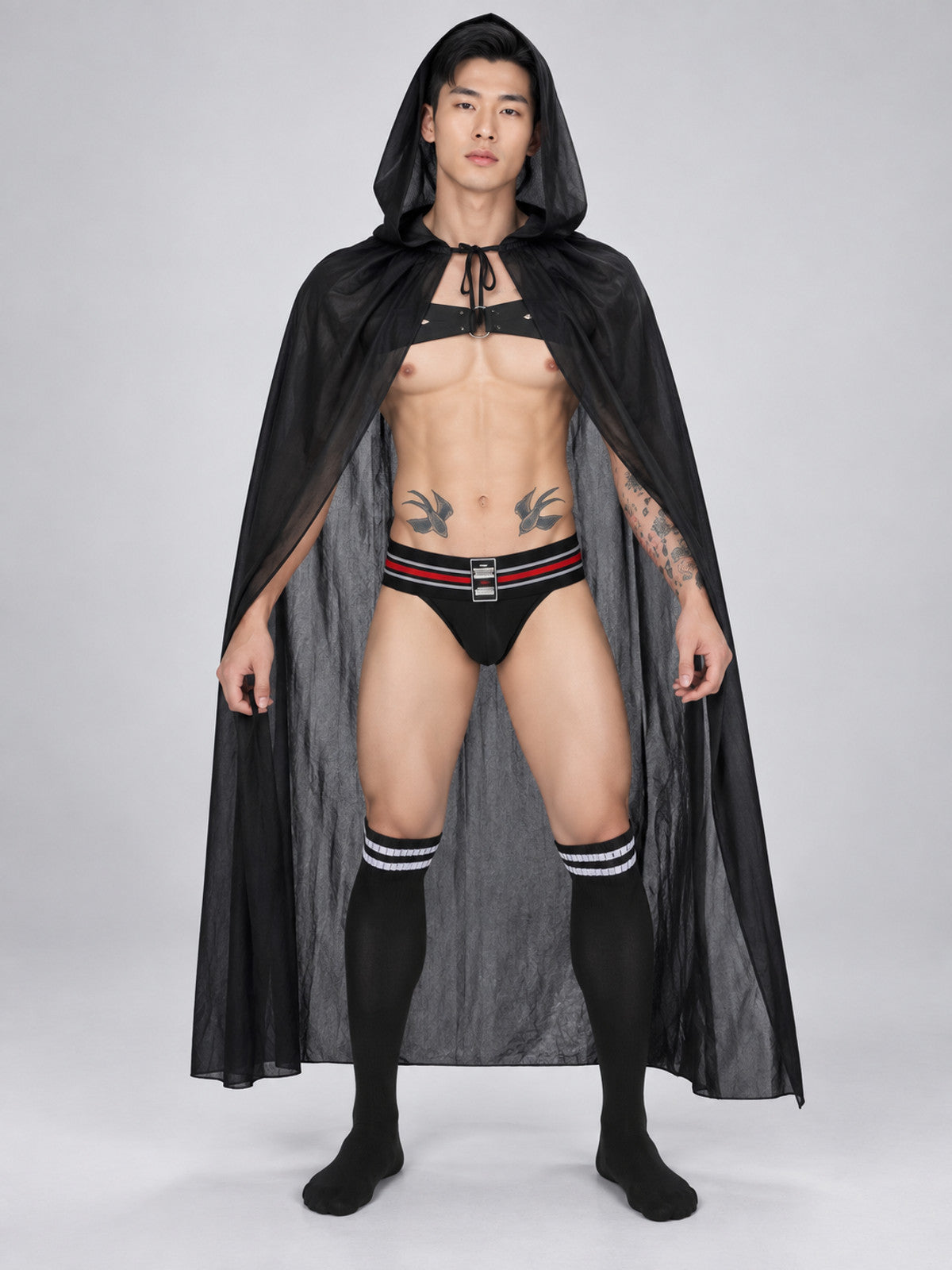 Black Hooded Vampire Halloween Costume