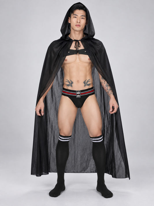 Black Hooded Vampire Halloween Costume