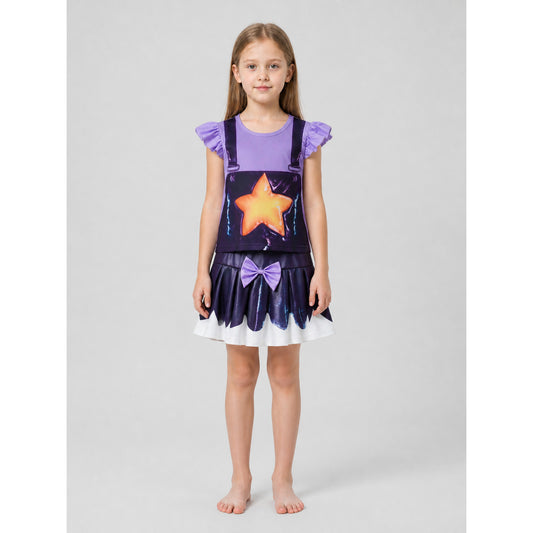 Lily Cosplay Costume: Top and Bow Skirt on-model view
