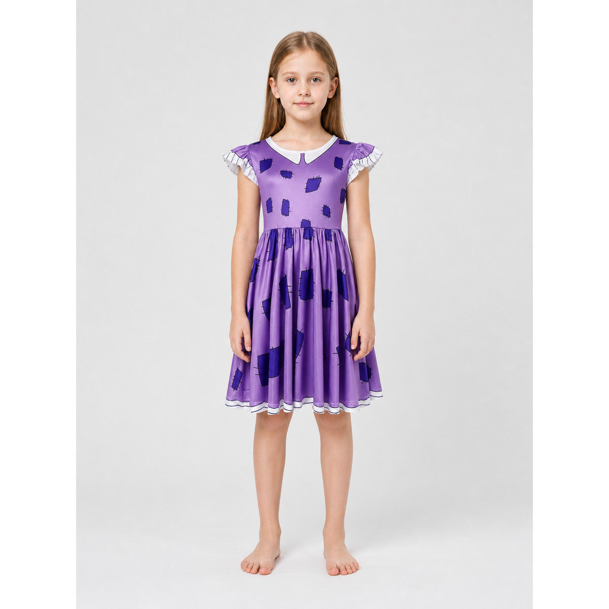 Cosplay Dress with Peter Pan Collar on-model view
