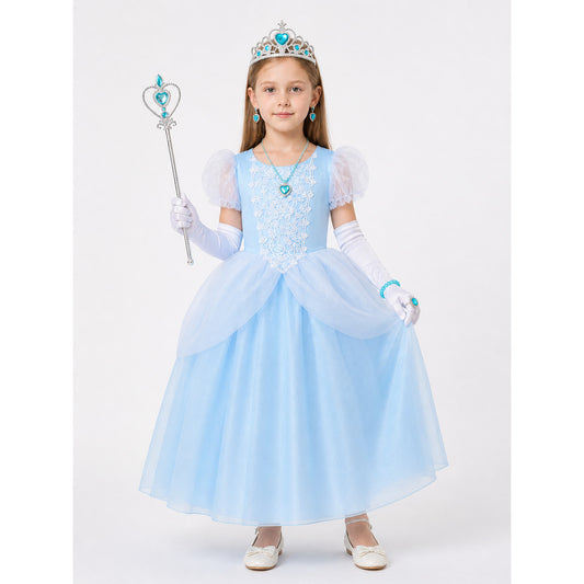 Princess Costume, Blue Dress and Accessories main product view