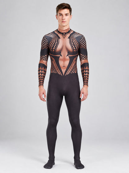 Carnival Costume Jumpsuit with Anatomical Print on-model view