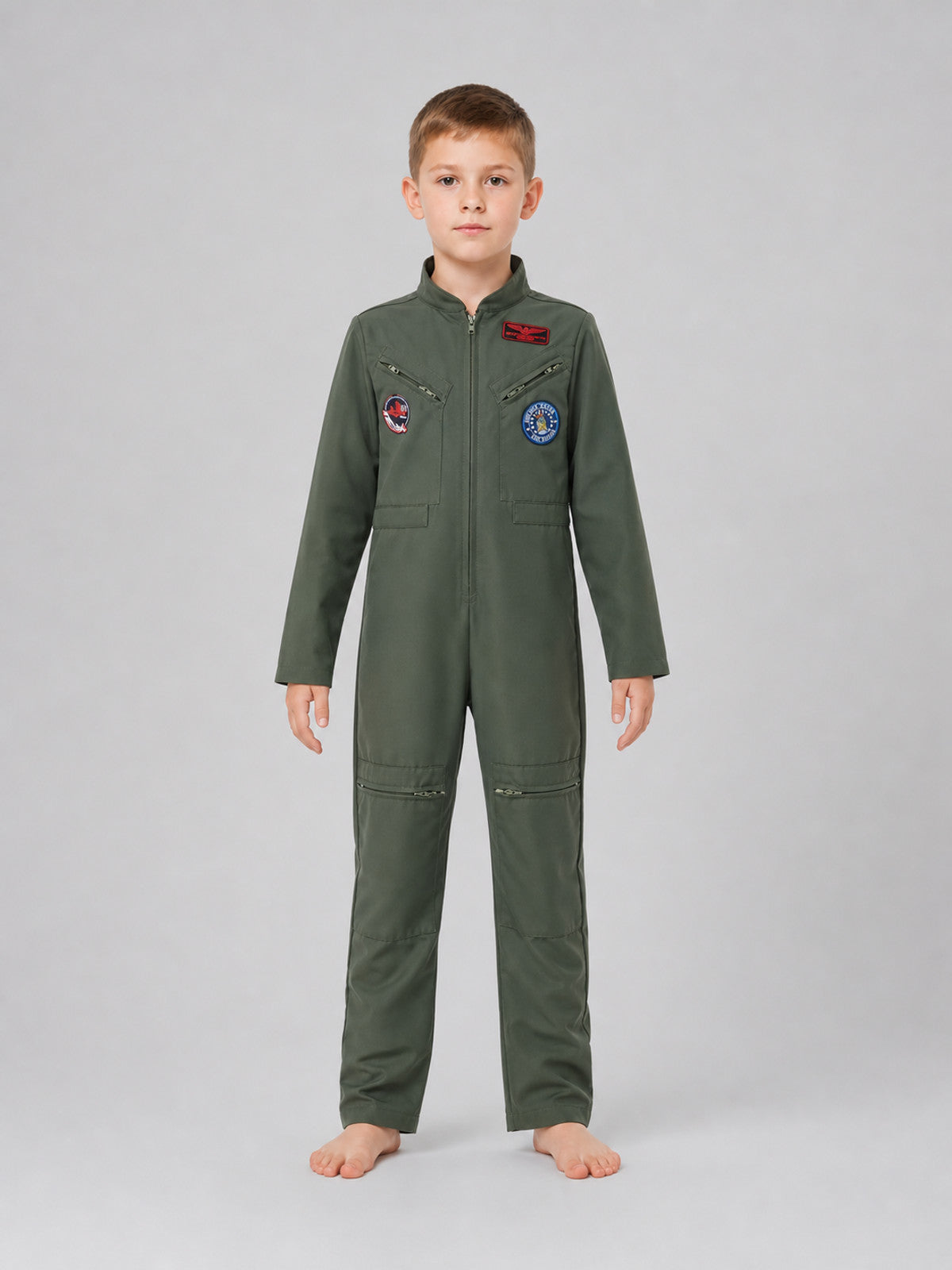 Pilot costume with goggles and an ID tag for role play