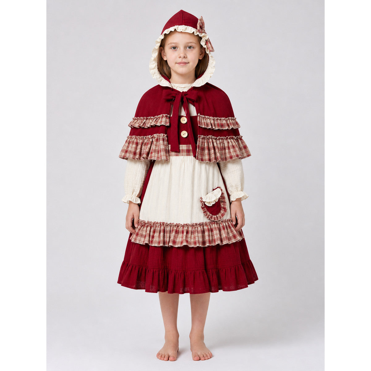 Little Red Riding Hood costume dress with hood