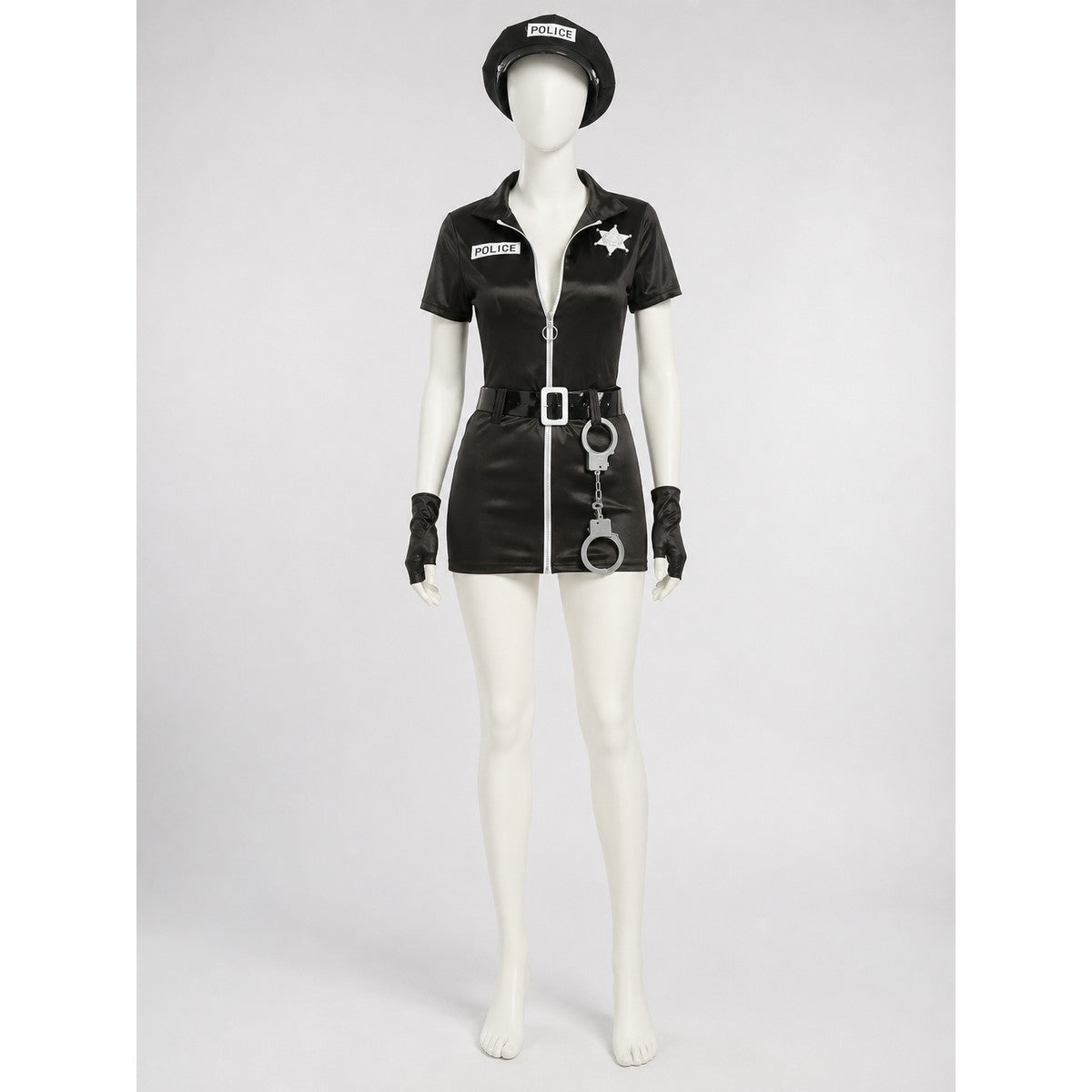 Police Costume with Shorts, Belt, and Decorative Details