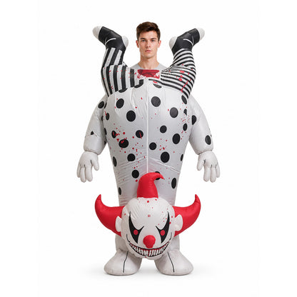 Inflatable Bloody Clown Costume with Upside-Down Legs front view