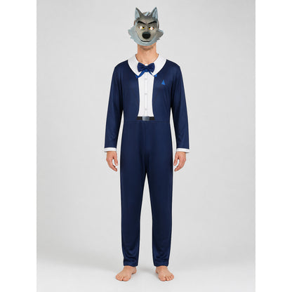 The Bad Guys Wolf Halloween Costume, Jumpsuit with Mask on-model view