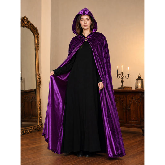 Purple Hooded Costume Cloak
