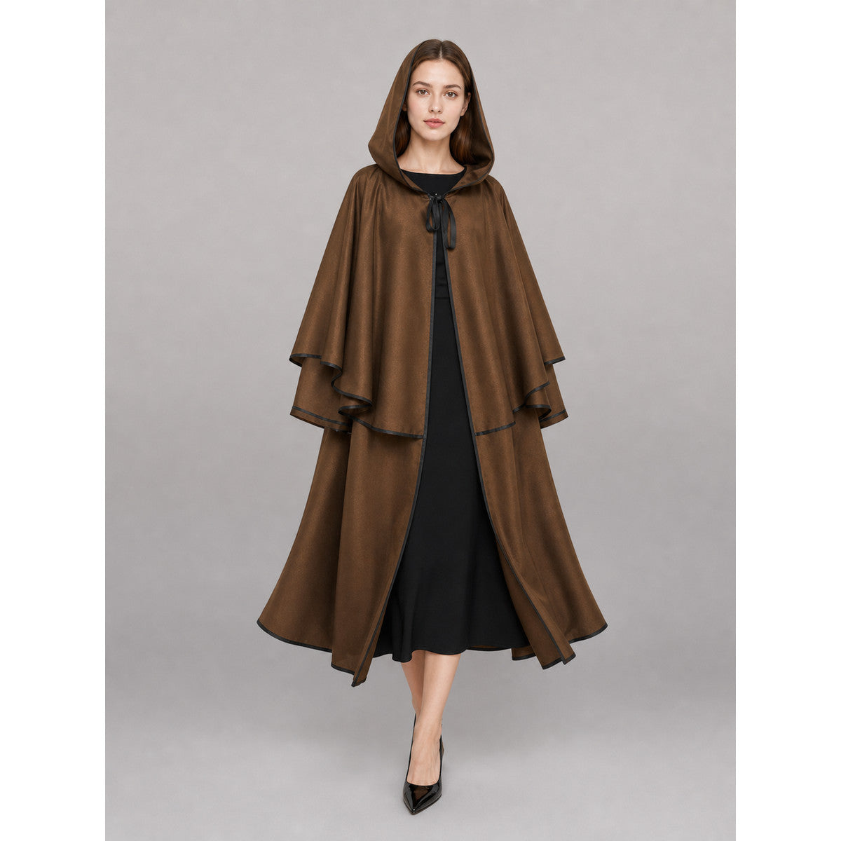 Brown Hooded Costume Cloak