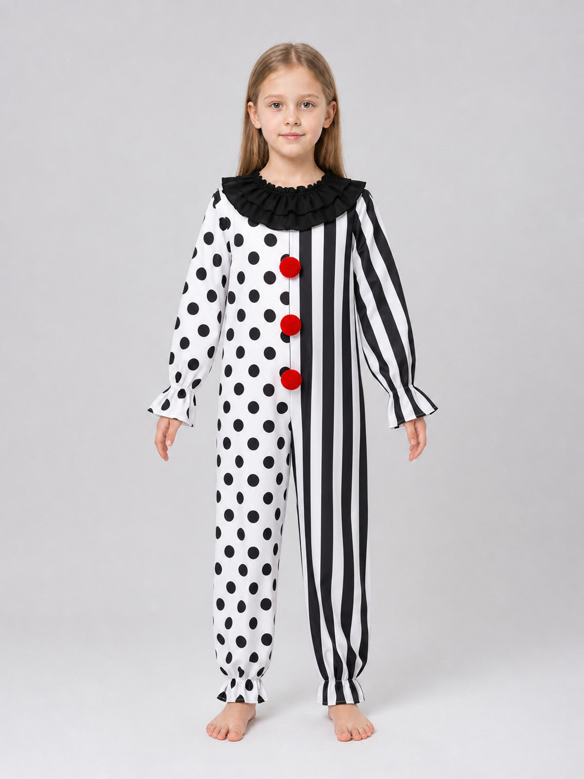 Clown Costume with Mask and Top Hat front view