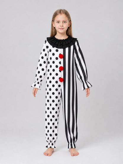 Clown Costume with Mask and Top Hat front view