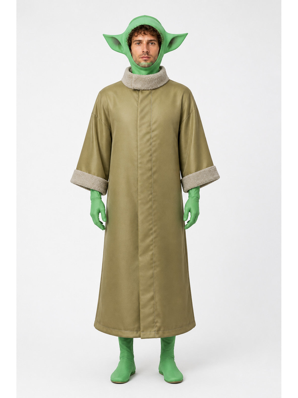 Grogu Costume with Cape, Ears, and Green Jumpsuit main product view