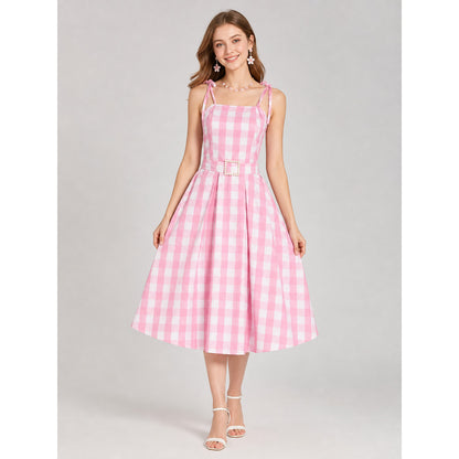 Barbie Plaid Costume with Dress and Accessories on-model view