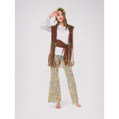 Boho 1970s Hippie-Style Costume with Vest and Pants