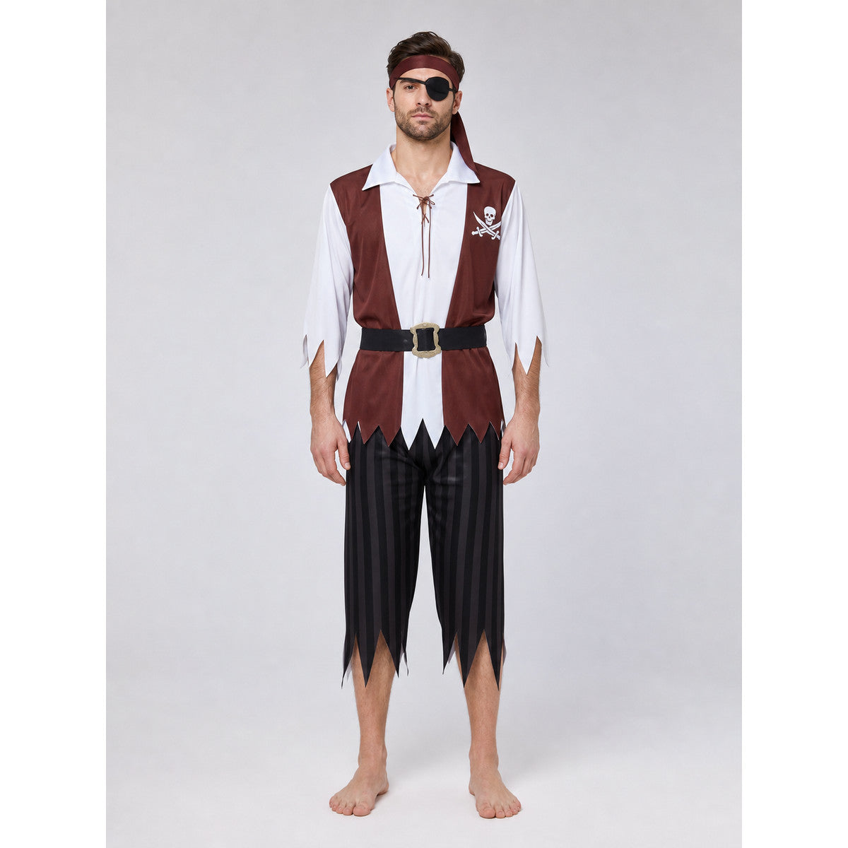 Adult Pirate Costume for Halloween and Cosplay on-model view