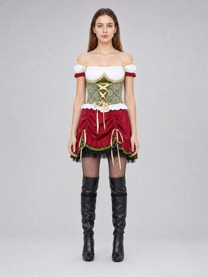 Bavarian-Style Oktoberfest Carnival Dress front view