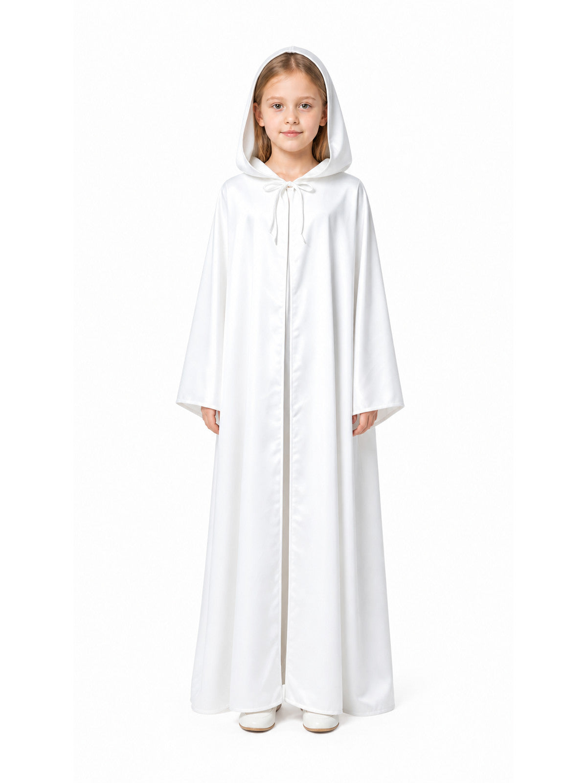Jedi Cloak for Halloween, White with Hood, Wizard’s Robe main product view