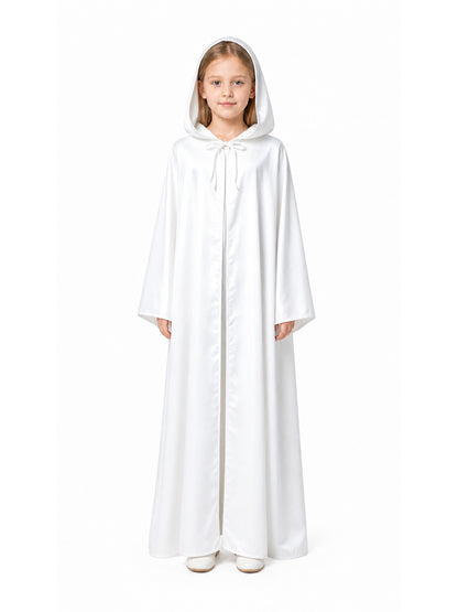 Jedi Cloak for Halloween, White with Hood, Wizard’s Robe main product view