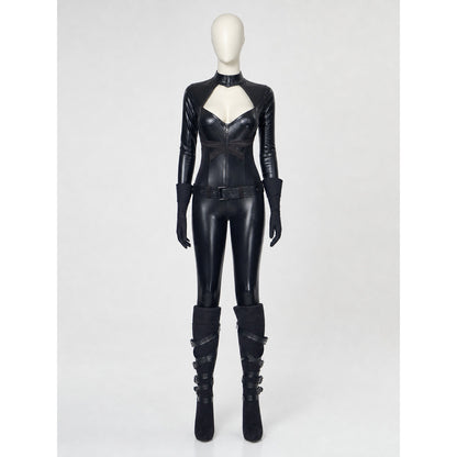 Black Animal Character Costume with Mask and Gloves on-model view