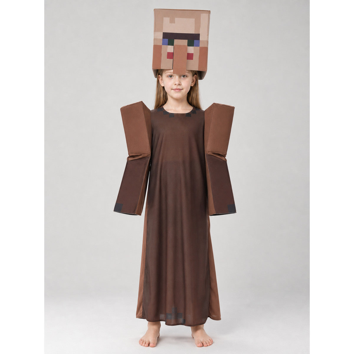 Minecraft Character Cosplay Costume, Pixelated on-model view