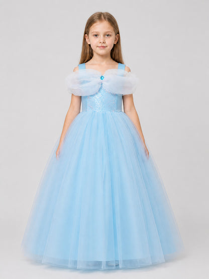 Cinderella Princess Costume Dress with Sequins on-model view