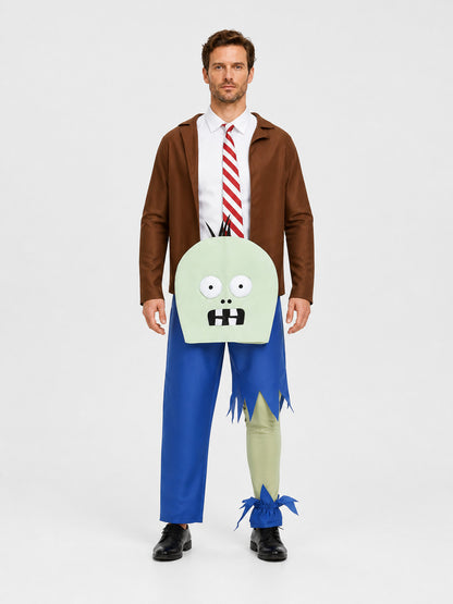 Plants vs. Zombies Zombie Costume with Headpiece on-model view