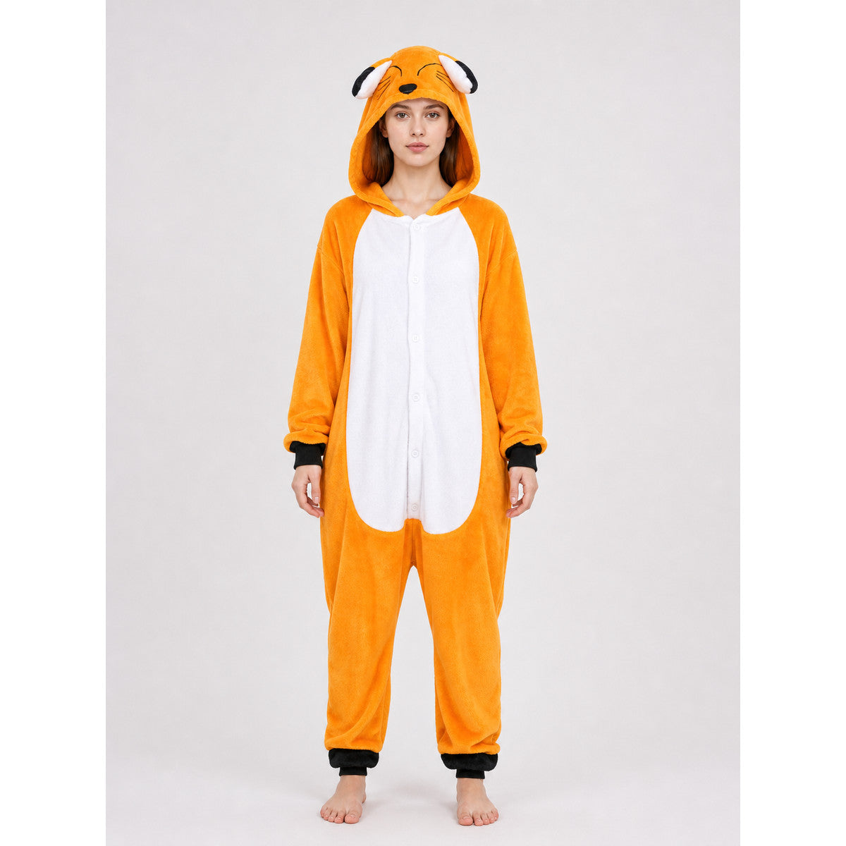 Fox Kigurumi Hooded Onesie for Sleep and Costume front view