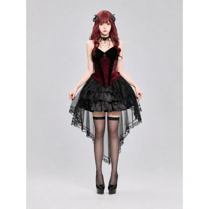 Gothic Stage Costume with Black Skirt and Chain