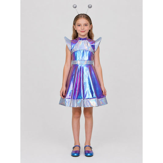 Carnival Cosplay Costume: Dress and Headband on-model view