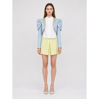 Costume Set with a Short Jacket and Puff Sleeves on-model view