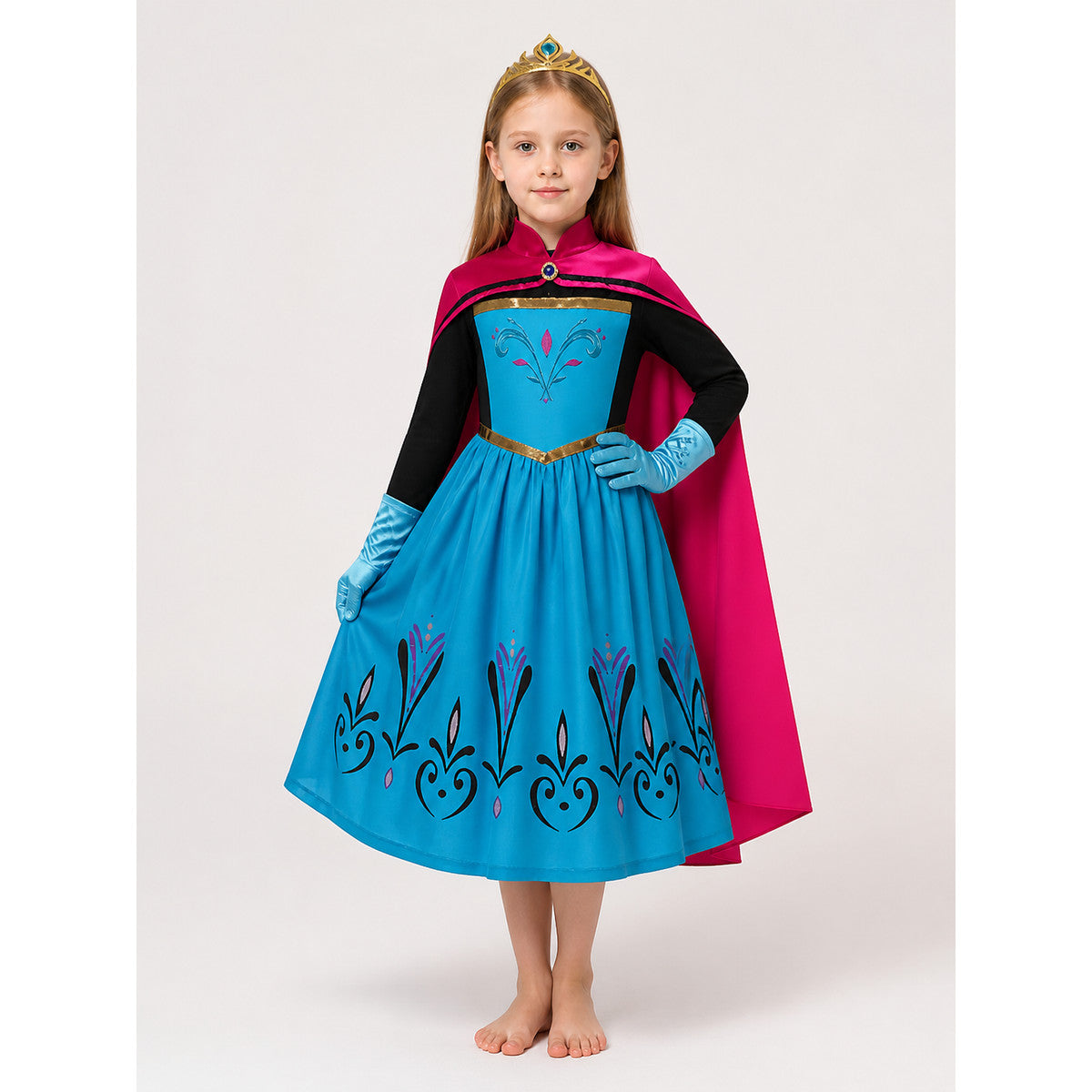 Blue Princess Costume with Pink Cape