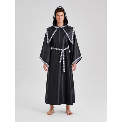 Hooded Costume: Long Robe with Cape on-model view