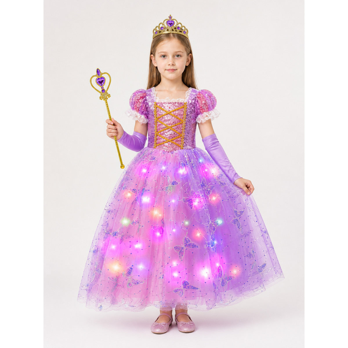 Glowing Princess Costume for Girls for Halloween main product view