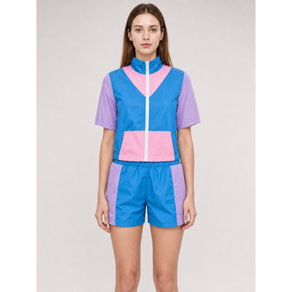Sports Set with Shorts, Bold Color-Block Design