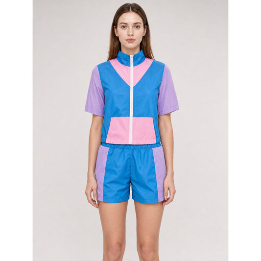 Sports Set with Shorts, Bold Color-Block Design