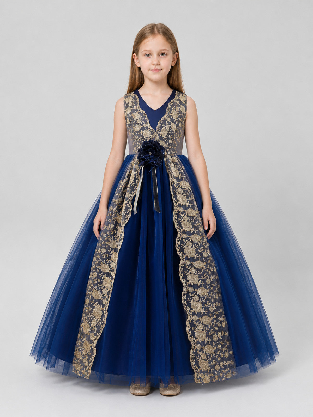 Puffy Tulle Princess Dress for Weddings and Stage Performances on-model view