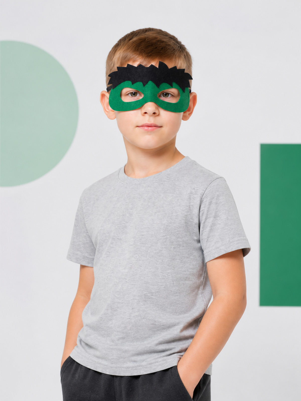 Green and Black Carnival Mask for Halloween and Cosplay