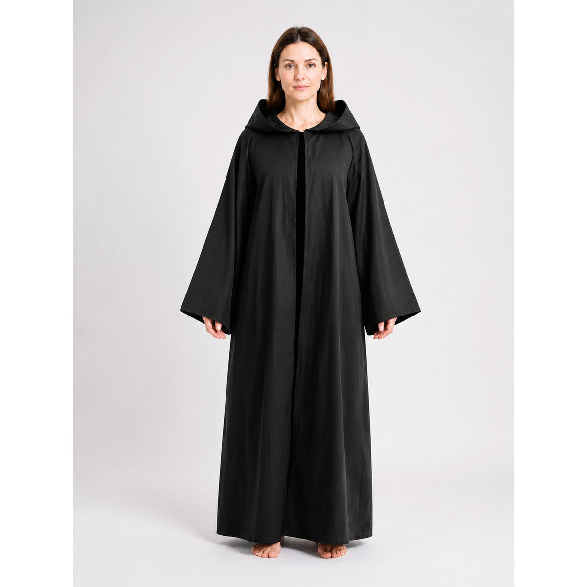 Black Long Hooded Robe for Halloween Cosplay main product view