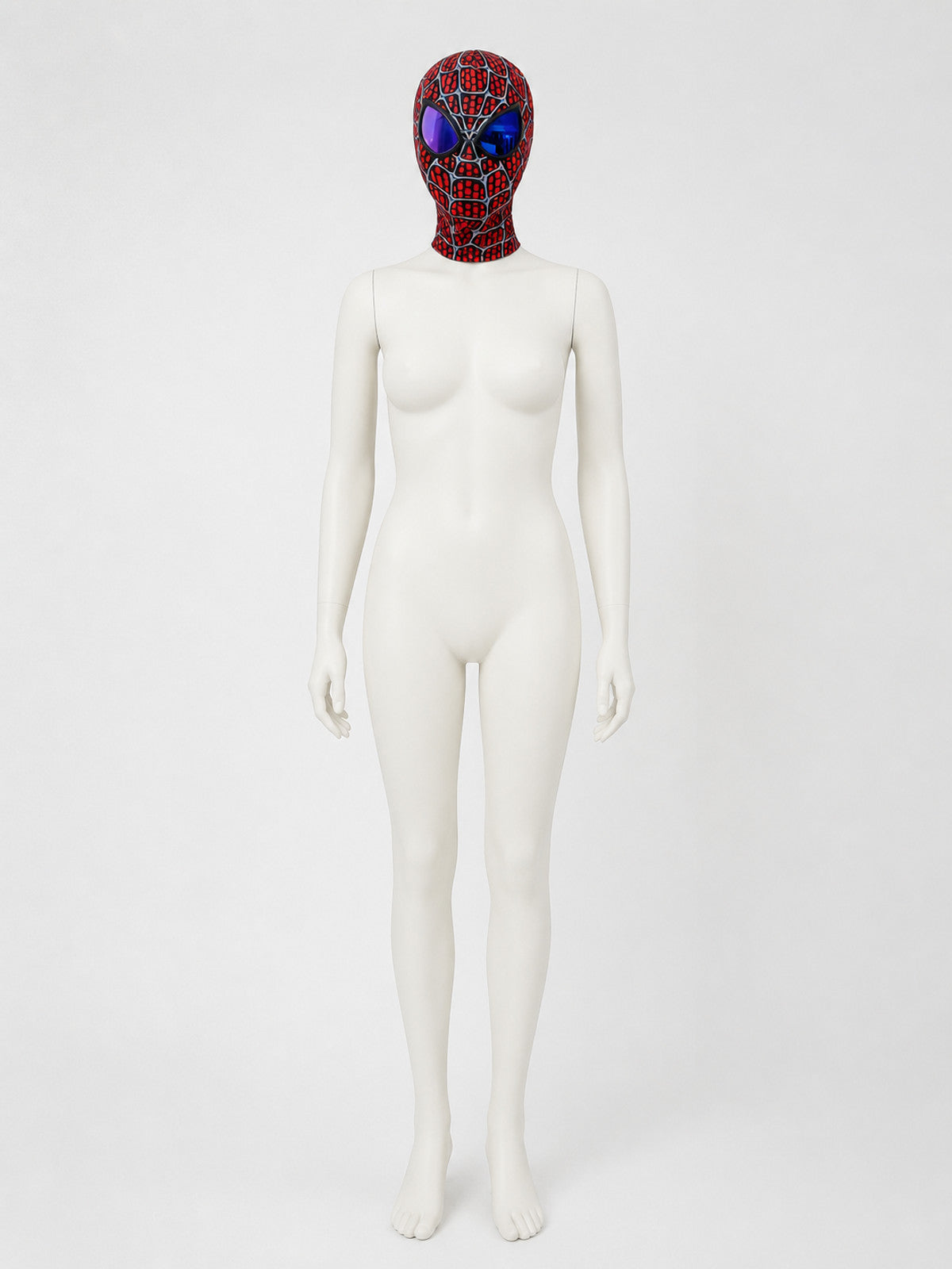 Red and Black Full-Face Cosplay Mask back view