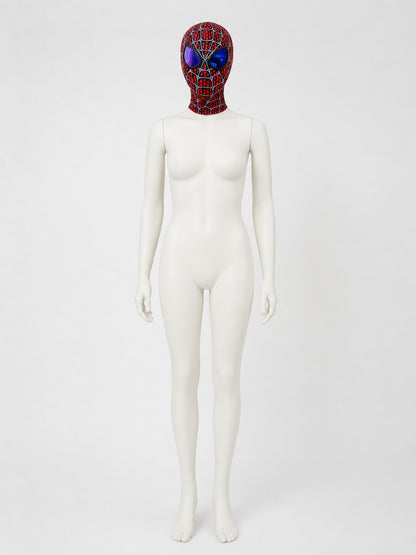 Red and Black Full-Face Cosplay Mask back view