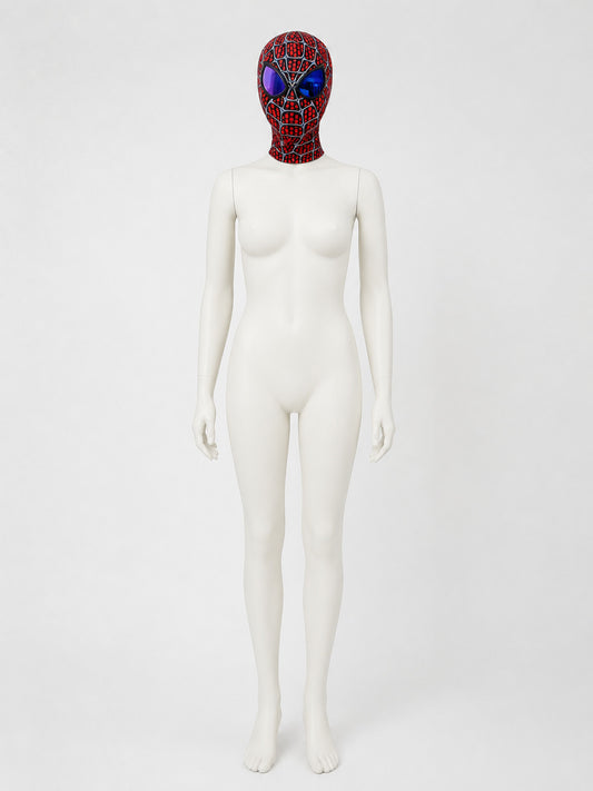 Red and Black Full-Face Cosplay Mask back view