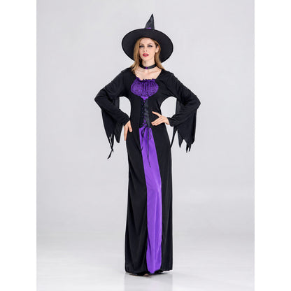 Witch Costume: Purple Dress, Hat, and Accessories