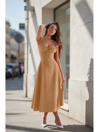 Women’s slip dress with a corset bodice main product view