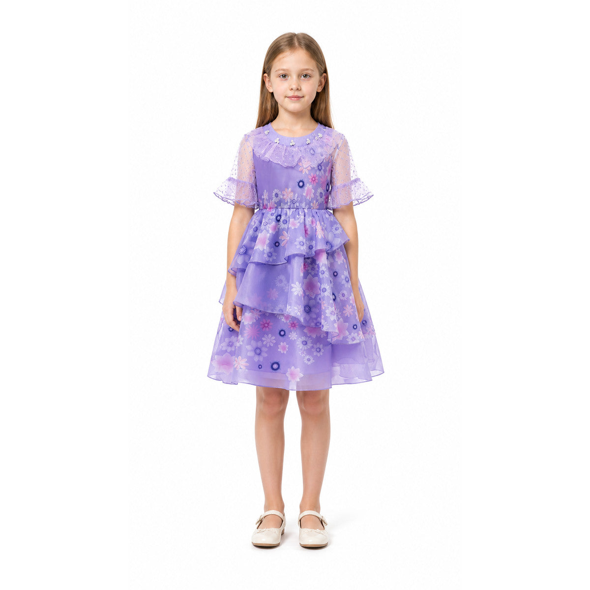 Girls' Floral Layered Carnival Dress main product view