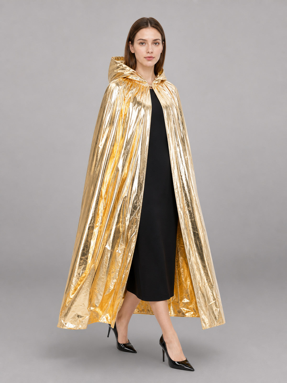Gold Hooded Carnival Cloak for the Stage