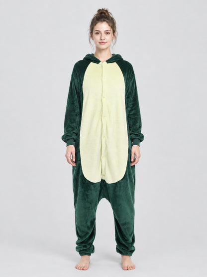 Hooded Pajama Jumpsuit, Dark Green