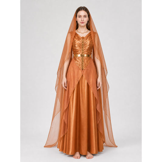 Andor Cosplay Costume: Dress with Cape