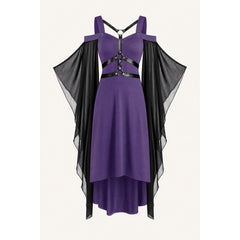 Purple Dress with Cape and Straps for Halloween